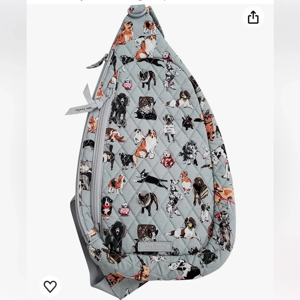 Like new Vera Bradley Dog Show Essential Quilted Sling Backpack